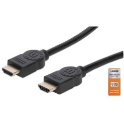 Cable Manhattan 355353, 3 m, HDMI tipo A (Estándar), HDMI tipo A (Estándar), 3D, 18 Gbit/s, Negro