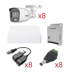 Kit TurboHD con audio 1080p, DVR 8 canales 1080p lite, 8 cámaras bala 