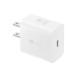 Adaptador CA 25W - USB tipo-C - Para Smartphone - 120 V AC, 230 V AC Entrada - 5 V DC/3A, 9 V DC Salida - Blanco