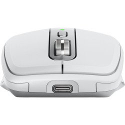 Mouse Logitech MX Anywhere 3S, Diestro, Laser, RF inalámbrico + bluetooth, 8000 DPI, Gris, Blanco