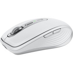 Mouse Logitech MX Anywhere 3S, Diestro, Laser, RF inalámbrico + bluetooth, 8000 DPI, Gris, Blanco