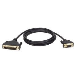 Cable de oro para módem serial a (DB25 a DB9 M/H), 1.83 m [6 pies], Cable serial para módem, 6 pies (1,8 m). DB25M a DB9F. Los