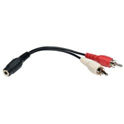 Cable Adaptador Divisor en "Y" Mini Estéreo de 3.5 mm a Dos Audio RCA (3.5 mm H a 2x RCA M) de 15.24 cm [6 pulg.], El P316-06N