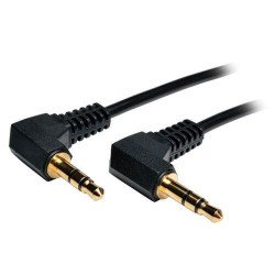 Cable de Audio Mini Estéreo de 3.5 mm, Con Dos Enchufes en Ángulo Recto (M/M), 0.3 m [1 pie]