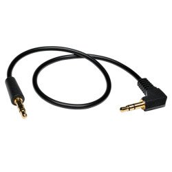 Cable de Audio Mini Estéreo de 3.5 mm con un Enchufe en Ángulo Recto (M/M), 2 m [6 pies], Cable de doblaje mini estéreo usado n