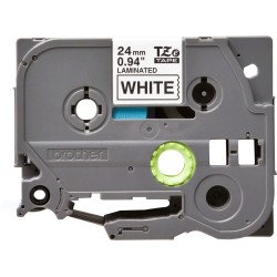Cinta para etiquetadora, Brother TZE251, Negro sobre blanco, TZe, Blanco, 2,4 cm, 8 m