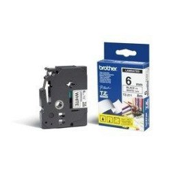 Cinta Negro/blanco para rotulador Brother, para PT300/310B/330/530/1100/1200