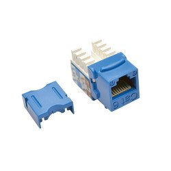 Conector Módulo Keystone Jack RJ45 Estilo Punch Down 110 Cat6/Cat5e Azul, 1 x RJ-45 Hembra Network, Azul