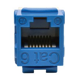 Conector Módulo Keystone Jack RJ45 Estilo Punch Down 110 Cat6/Cat5e Azul, 1 x RJ-45 Hembra Network, Azul