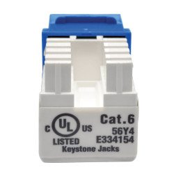 Conector Módulo Keystone Jack RJ45 Estilo Punch Down 110 Cat6/Cat5e Azul, 1 x RJ-45 Hembra Network, Azul
