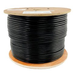 Cable a Granel CMP Especificación Plenum Cat6 Gigabit de Núcleo Sólido, Negro, 305 m [1000 pies]