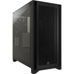 Gabinete Corsair airflow 4000d, negro, media torre, ATX, cristal templ