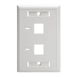 Placa frontal / Placa de pared Keystone Universal Doble Salida RJ45 Blanca, 1-gang