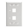 Placa frontal / Placa de pared Keystone Universal Doble Salida RJ45 Blanca, 1-gang Placa frontal / Placa de pared Keystone Universal Doble Salida RJ45 Blanca, 1-gang