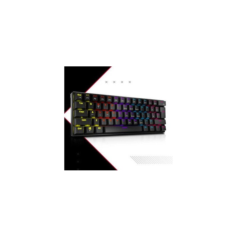 Teclado GAMING XPG SUMMONER MINI - Switch OUTEMU BLUE. Con iluminación RGB, en español. NEGRO. SUMMONERMINI61BL-BKCES