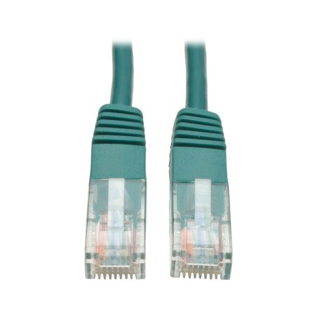 Cable Ethernet (UTP) Moldeado Cat5e 350 MHz (RJ45 M/M), PoE, Verde, 7.62 m [25 pies], Este cable verde Ethernet de categoría 5e