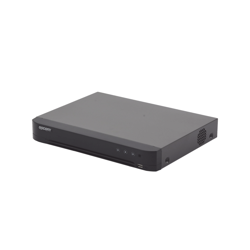 DVR 4 megapixel, 4 canales TurboHD + 2 canales IP, 1 bahía de disco duro, audio por coaxitron, evita falsas alarmas, salida de v