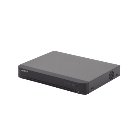 DVR 4 megapixel, 4 canales TurboHD + 2 canales IP, 1 bahía de disco duro, audio por coaxitron, evita falsas alarmas, salida de v