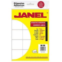 Janel. Etiquetas adhesivas color blanco, No. 19.