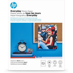 Papel fotográfico HP Everyday, Reciclado, Carta, 215.90mm x 279.40mm, Semisatinado, 50 / Paquete