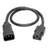 Cable de Alimentación para PDU, C13 a C14, 10A, 250V, 18 AWG, 61 cm [2 pies], Negro, Para Computador, IEC 60320 C14 / IEC 603