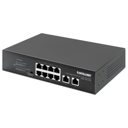 PoE Switch GB  8 ptos 32W/pto, 120W, + 2 RJ45