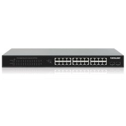 PoE Switch GB 24 ptos 19" 30W/pto, 370W, 2 SFP Ports