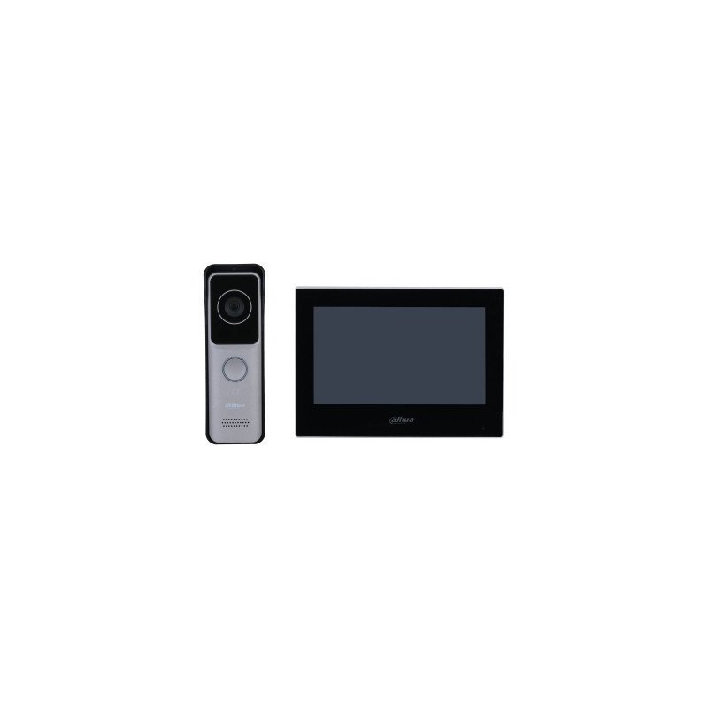 Kit de Videoportero IP Wifi, Monitor de 7 Pulgadas Wifi, 6&1 E&S de Alarma, Soporta PoE, Frente de Calle con Cámara de 2 Megapix