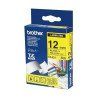 Cinta Brother laminada TZe631 negro sobre amarillo de 12 mm de grosor