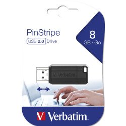 MEMORIA VERBATIM PINSTRIPE USB 8GB NEGRO