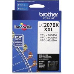 Cartucho de tinta negro Brother de alto rendimiento lc207bk para 1,200