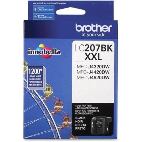 Cartucho de tinta negro Brother de alto rendimiento lc207bk para 1,200