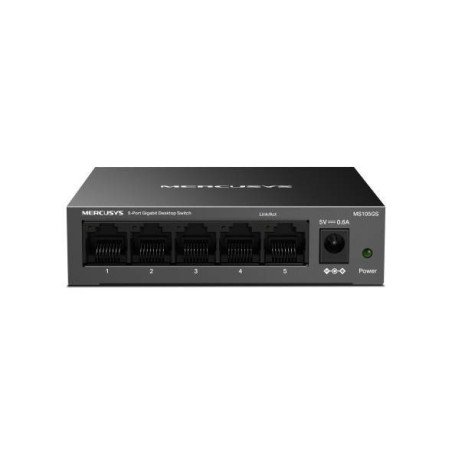 MS105GS 5 Puertos Conmutador Ethernet, Gigabit Ethernet, 10/100/1000Base-T, 100Base-TX, 2 Capa compatible, 3.61W Power Consumpti