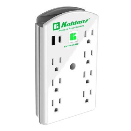 Supresor Picos Koblenz SS-1100 USBAC 7 contactos 2 puertos USB 1100J