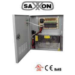 Fuente de Poder Saxxon 12VCC 20 Amperes para 9 Cámaras 2.2 Amperes por Canal Protección contra Sobrecargas