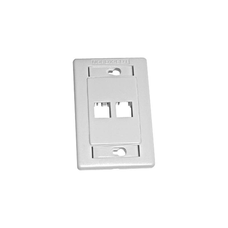 Placa 2 Puertos, RJ-45, Blanco, AX101433 Nordx
