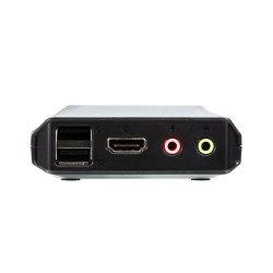 Conmutador KVM con cable HDMI 4K USB de 2 puertos con selector de puerto remoto