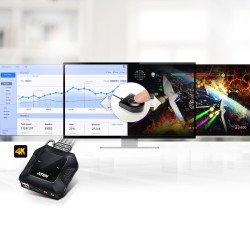 Conmutador KVM con cable HDMI 4K USB de 2 puertos con selector de puerto remoto