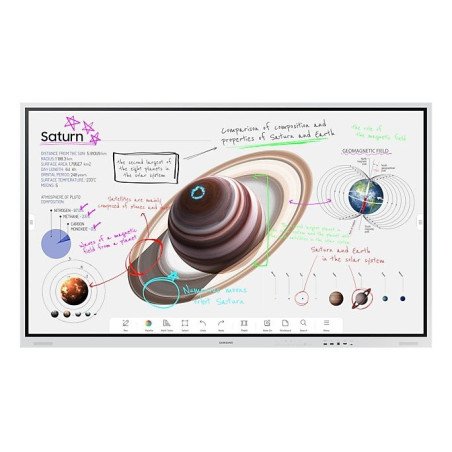 Pantalla Interactiva Touch de 75" con Lápiz Táctil, conectividad Wifi, USB, RJ45, RS232, HDMI, Salida Touch, Tizen SO, compatibl