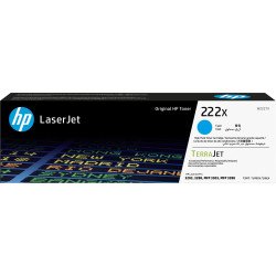 Cartucho de tóner HP 222X Alto Rendimiento Láser, cian, Original, 1 Paquete