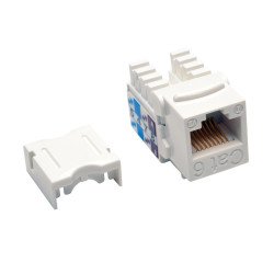 Módulo Keystone Jack RJ45 Estilo Punch Down 110 Cat6/Cat5e Blanco, 1 x RJ-45 Hembra Network, Blanco