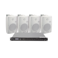 Kit de amplificador de audio 120w para rack, 4 altavoces de pared colo