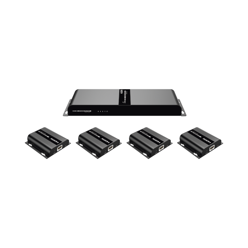 Kit @ 1080p, divisor HDMI, 1 x 4 sobre cable cat6 hasta 120 metros, co