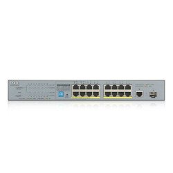Switch gigabit Poe ZyXEL GS1300-18HP 17 puertos RJ45 100/1000 Mbps Poe af/at + 1 puerto SFP 1000mbps no-administrable 170w con 4