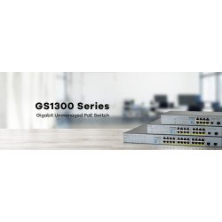 Switch gigabit Poe ZyXEL GS1300-18HP 17 puertos RJ45 100/1000 Mbps Poe af/at + 1 puerto SFP 1000mbps no-administrable 170w con 4