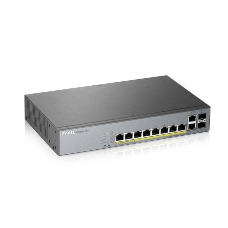 Switch Poe gigabit 8ptos+2uplink Enterprise nébula ZyXEL GS1350-12hp 10 puertos RJ45 10/100/1000mbps Poe+ af/at + 2 puertos SFP