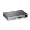Switch Poe gigabit 8ptos+2uplink Enterprise nébula ZyXEL GS1350-12hp 10 puertos RJ45 10/100/1000mbps Poe+ af/at + 2 puertos SFP