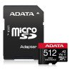 Memoria Adata micro SDXCON SDHC 512GB UHS-i videovigilancia 24/7 100mb, 85mb 4k clase 10 u3 v30 a2 con adaptador