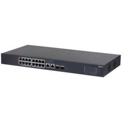 Switch Poe de 16 Puertos Gigabit, Poe Inteligente, Puerto Rojo de 90W, 135 Watts Totales, 2 Puertos SFP, Poe Watchdog, Switching