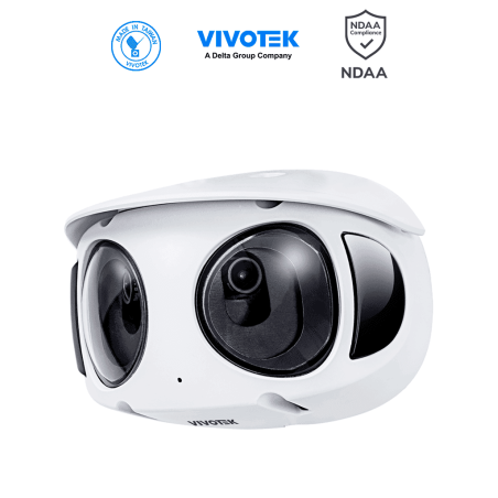 Cámara IP Panorámica Exterior 8 MP (4K) de 180°, con IR 20m, WDR Pro, Visión SNV, además micrófono integrado, Smart Motion, Tren